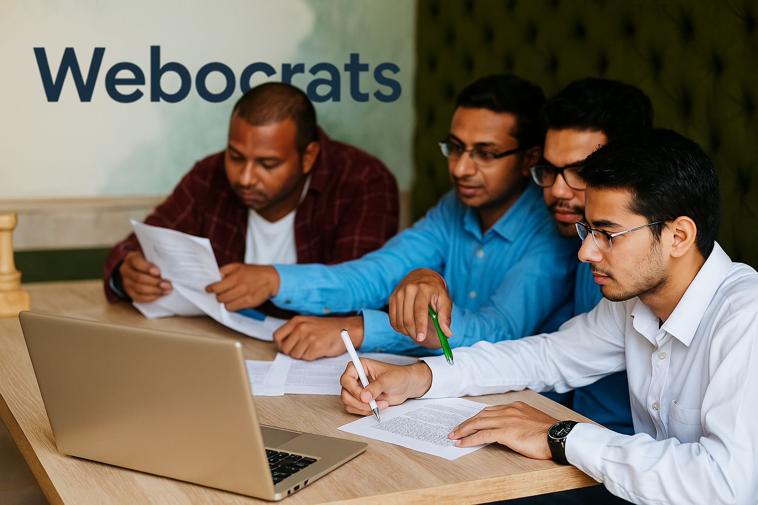 Webocrats interns collaborating on a project